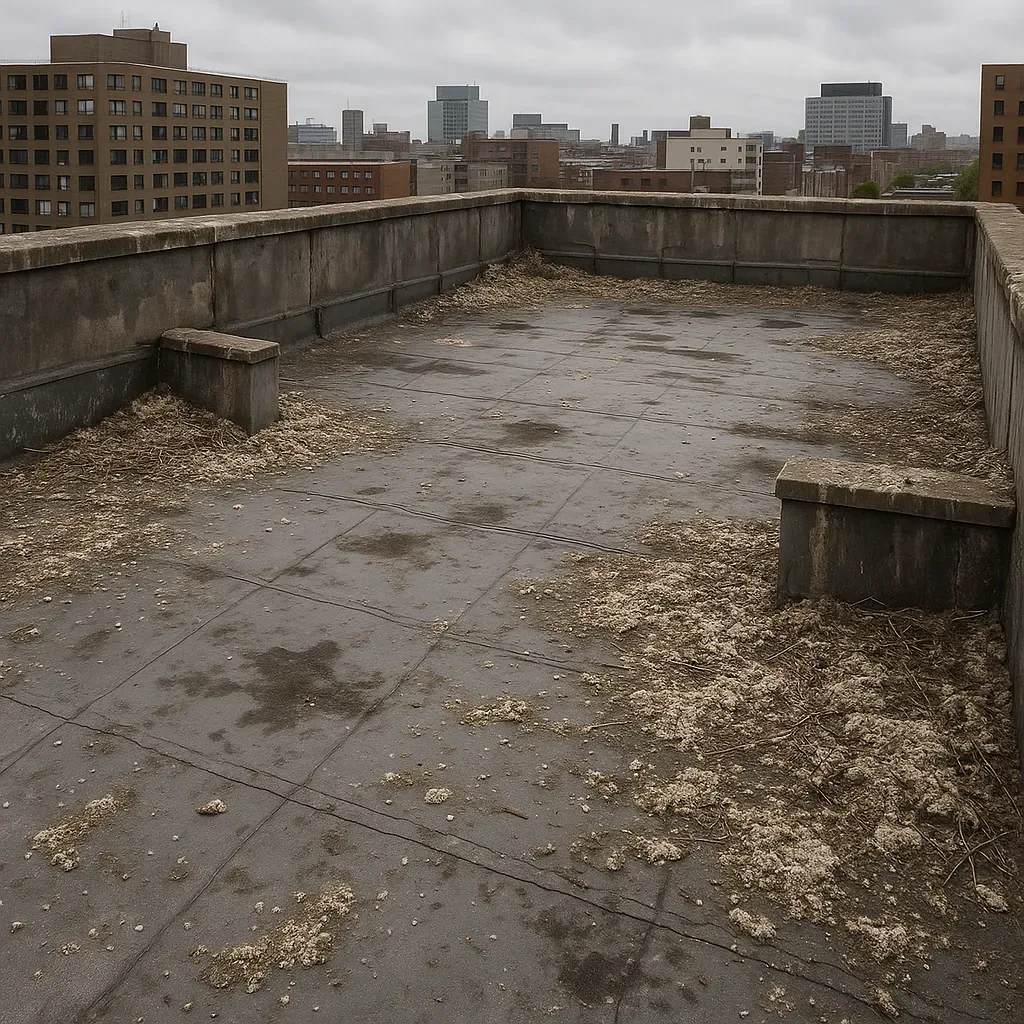 Avant — Toiture-terrasse d'immeuble de bureaux